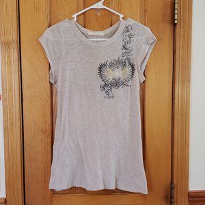 Forever 21 Womens Gray Cotton Thunderbird T-Shirt Size Large